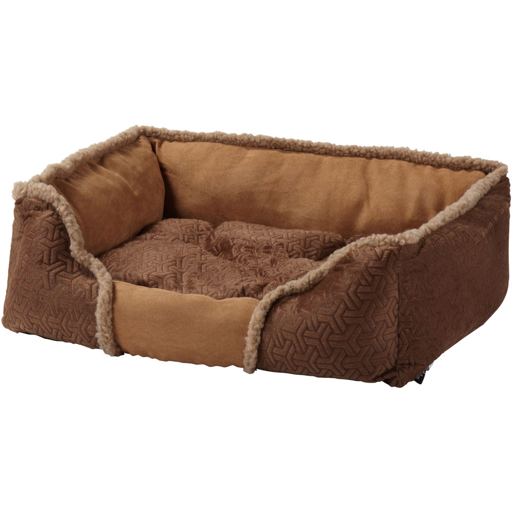 Bunty Kensington Medium Brown Fleece Fur Cushion Dog Bed Image 1