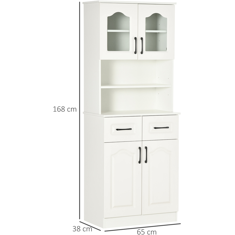 Portland 4 Door 2 Shelf 2 Drawer White Kitchen Storage Cabinet Image 8