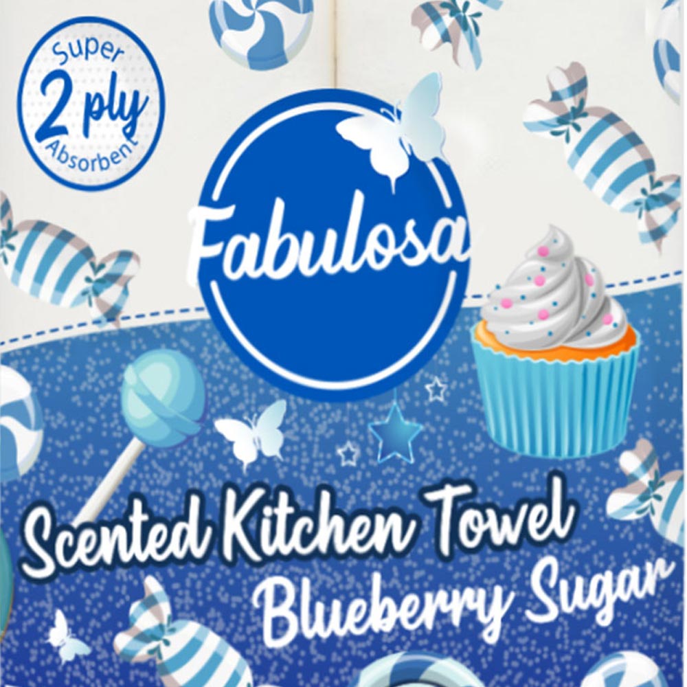 Fabulosa Blueberry Sugar Kitchen Towel Rolls 2 Ply Case of 6 x 2 Rolls Image 3