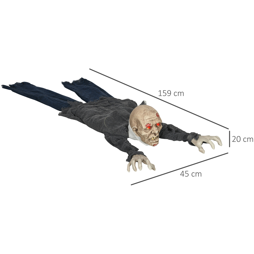 HOMCOM Crawling Zombie Sound Activated Outdoor Halloween Decoration 5.2ft Image 9