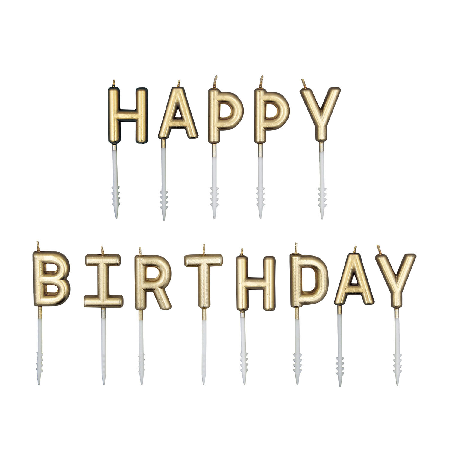Happy Birthday Pick Candles - Gold Image 1