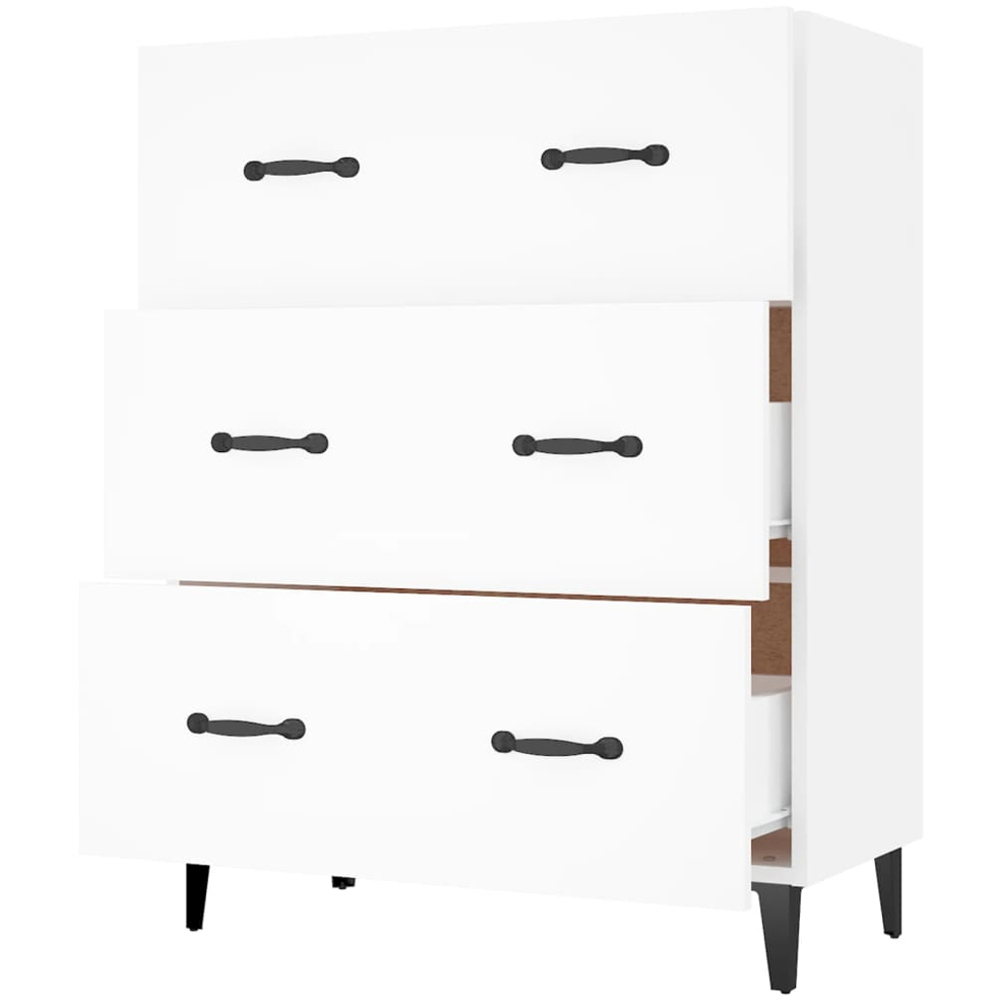 vidaXL 3 Drawer White Sideboard Image 5