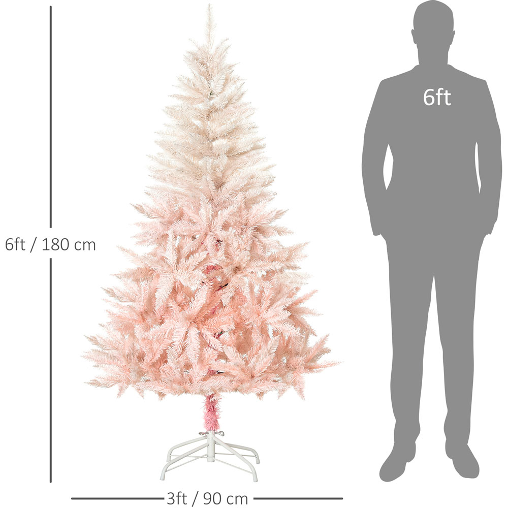Everglow Pink Faux Christmas Tree with Metal Stand 6ft Image 7