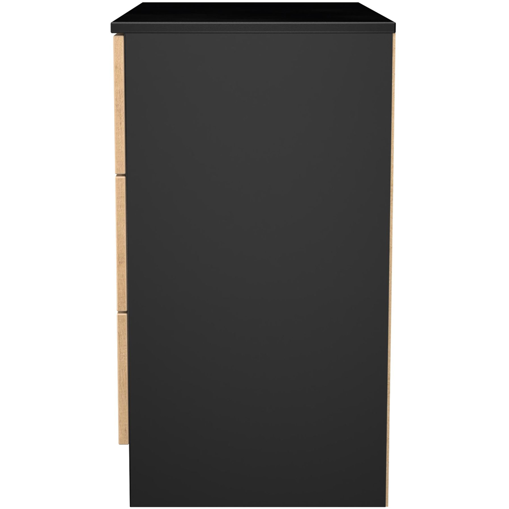 Crowndale Java 3 Drawer Slatt Effect and Black Chest of Drawer Image 3