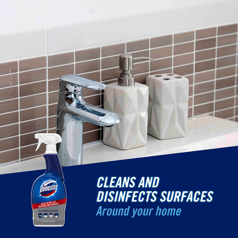 Domestos Multipurpose Bleach Surface Cleaner Disinfectant Spray 700ml 6 Pack Image 6
