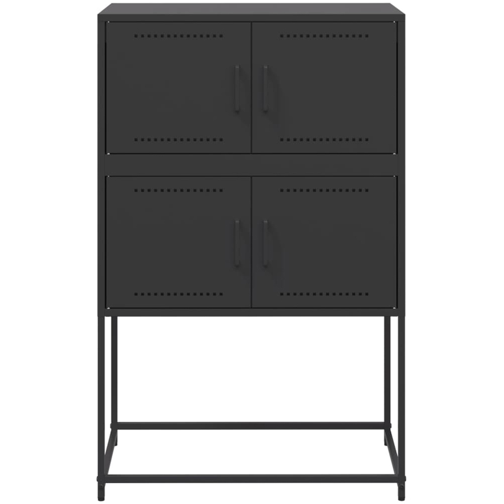 vidaXL 4 Door Black Industrial Metal Sideboard Image 3