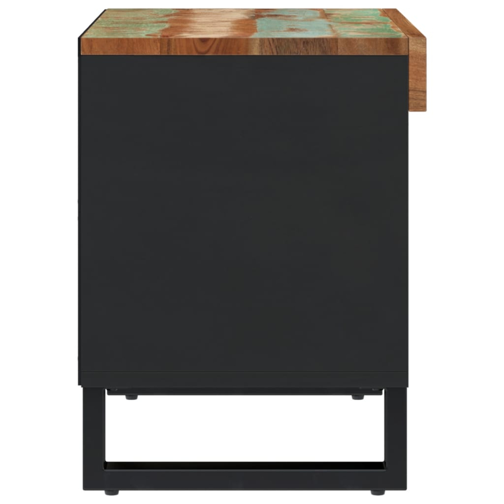 vidaXL 2 Shelf Multicolour Solid Reclaimed Wood Industrial Style TV Cabinet Image 4
