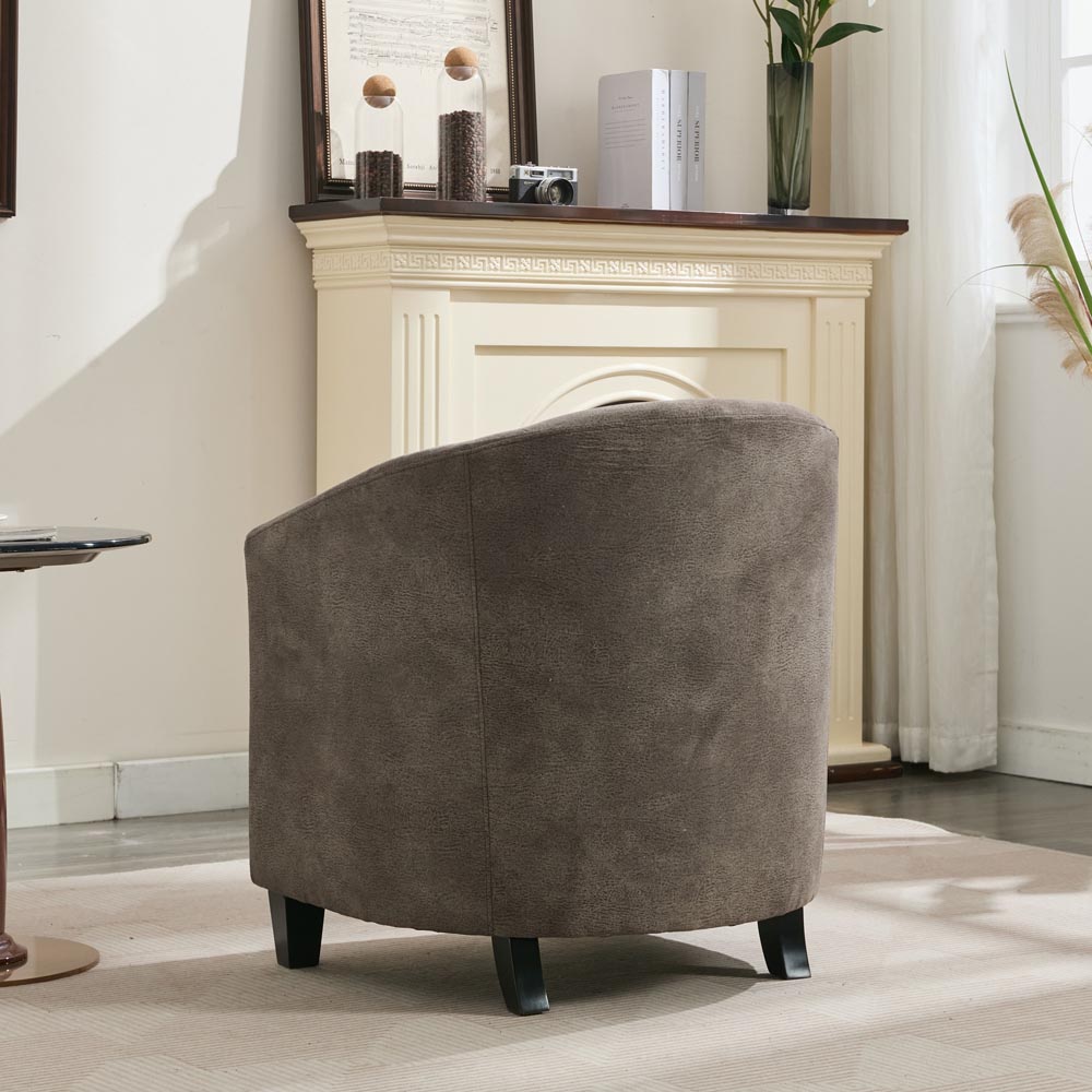 Furniture One Grey Bronzing Fabric Upholstered Tub Chair Image 6
