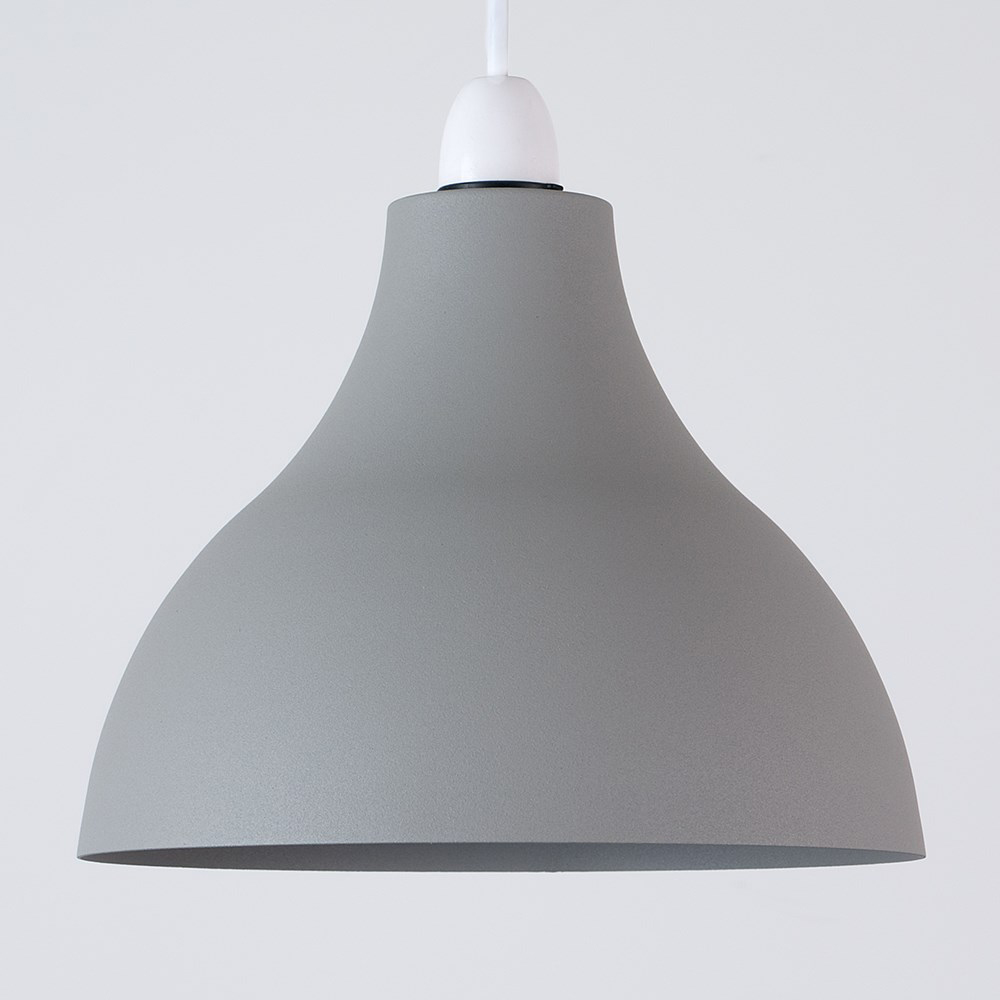 ValueLights Dexter Concrete and Grey Retro Pendant Shade Image 2