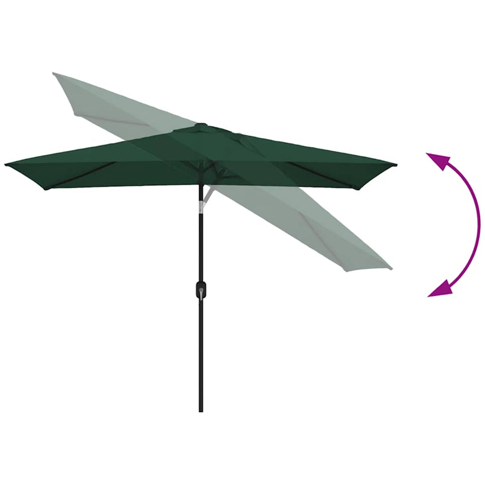 vidaXL Green Rectangular Crank and Tilt Garden Parasol 2 x 3m Image 4