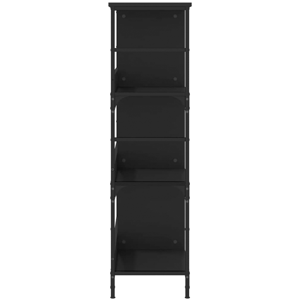 vidaXL 6 Open Shelf Black Engineered Wood Bookshelf Image 5