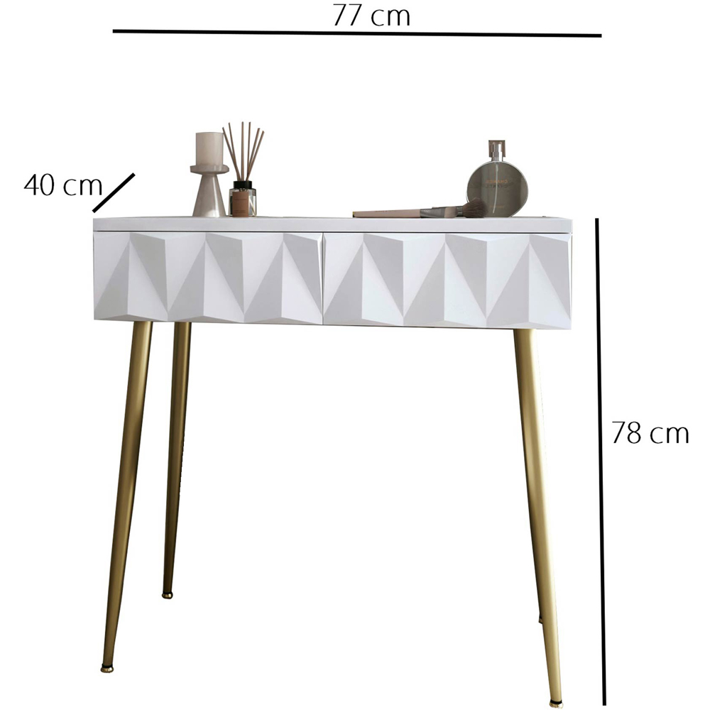 CARME Home Montana White and Gold Dressing Table Image 8