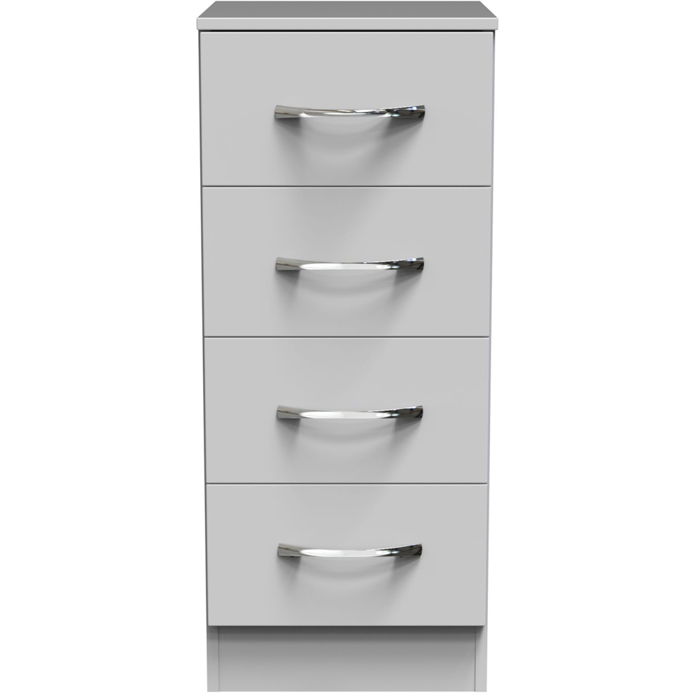 Crowndale Avon 4 Drawer White Matt Bedside Cabinet Ready Assembled Image 3