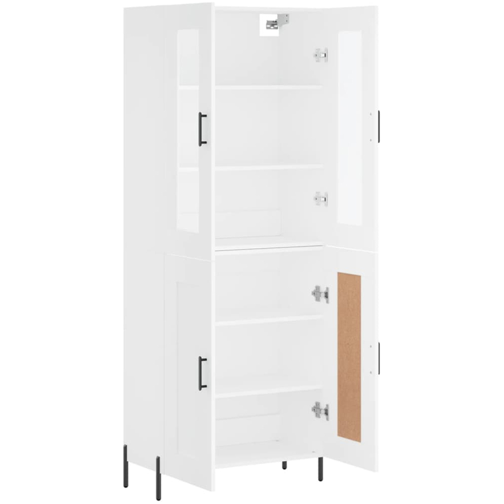 vidaXL 4 Door 3 Shelf White Highboard Image 4