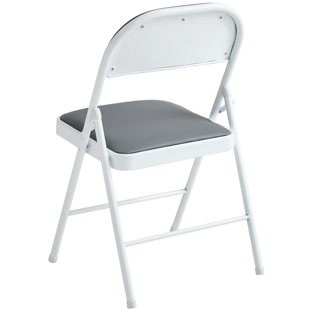 wilko Grey Padded Folding Metal Dining Chairs Image 3