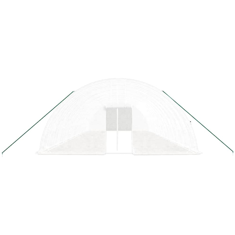 vidaXL White Polyethylene Galvanised Steel Frame 52.4 x 19.6ft Greenhouse Image 2