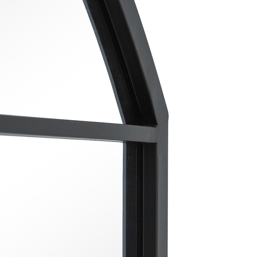 MirrorOutlet The Arcus Black Metal Arched Window Wall Mirror 174 x 85cm Image 5