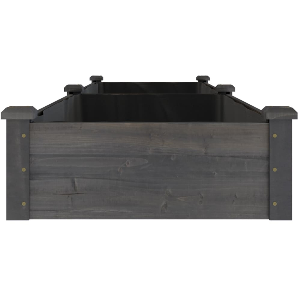 vidaXL Grey Solid Fir Wood Raised Garden Bed with Liner 240 x 60 x 25cm Image 4