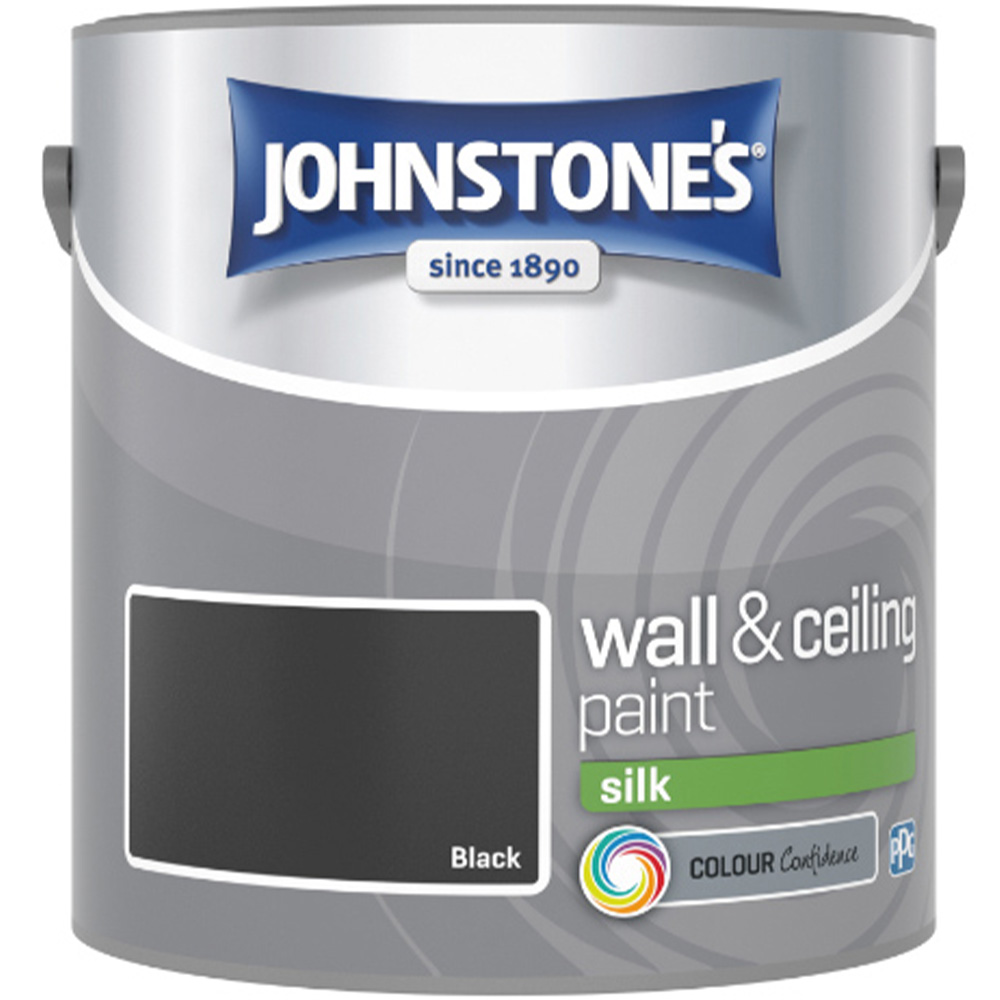Johnstone's Walls & Ceilings Black Silk Emulsion Paint 2.5L Image 2