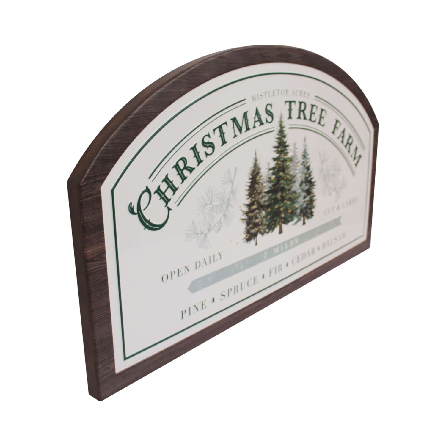 Christmas Tree Farm Embossed Sign White Image 6