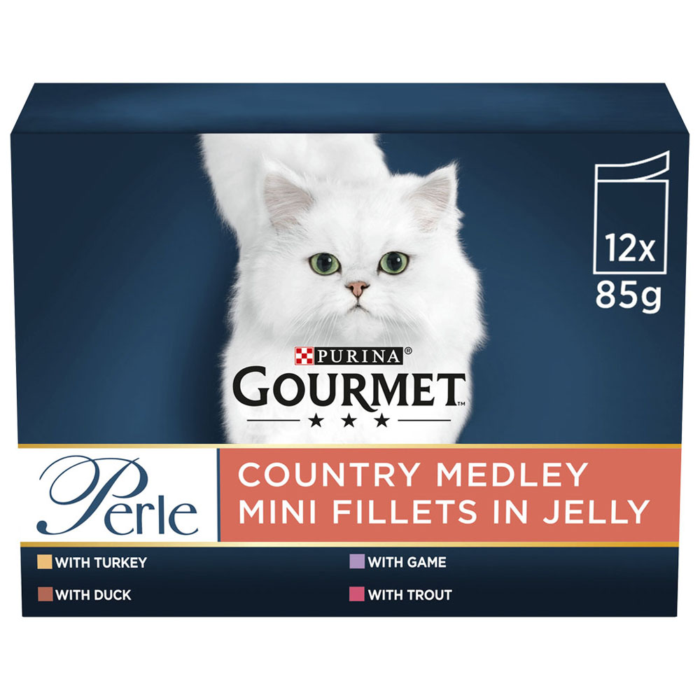 Gourmet Perle Cat Food Pouches Country Medley 12 x 85g Image 1