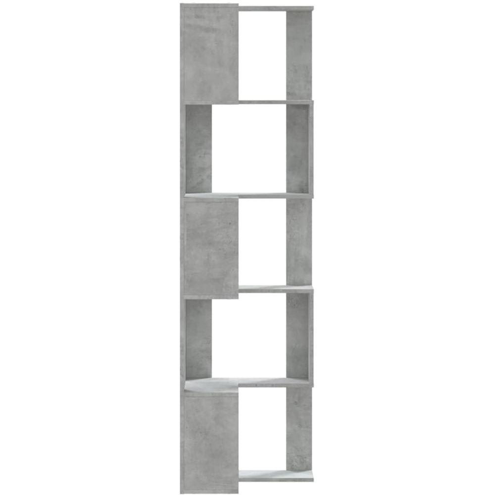 vidaXL 5 Shelf Concrete Grey Corner Bookcase Image 5