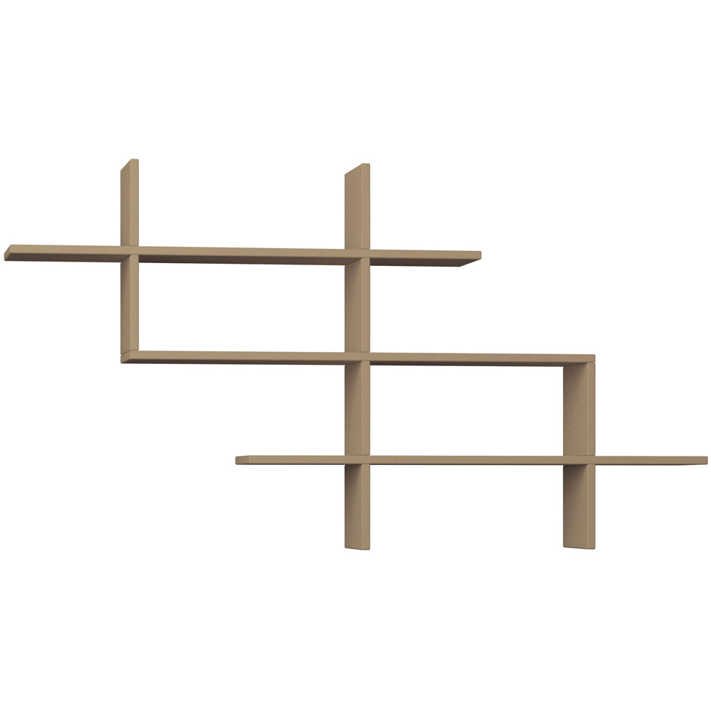 Decortie Halic 3 Shelf Mocha Grey Wall Mounted Bookcase Image 2