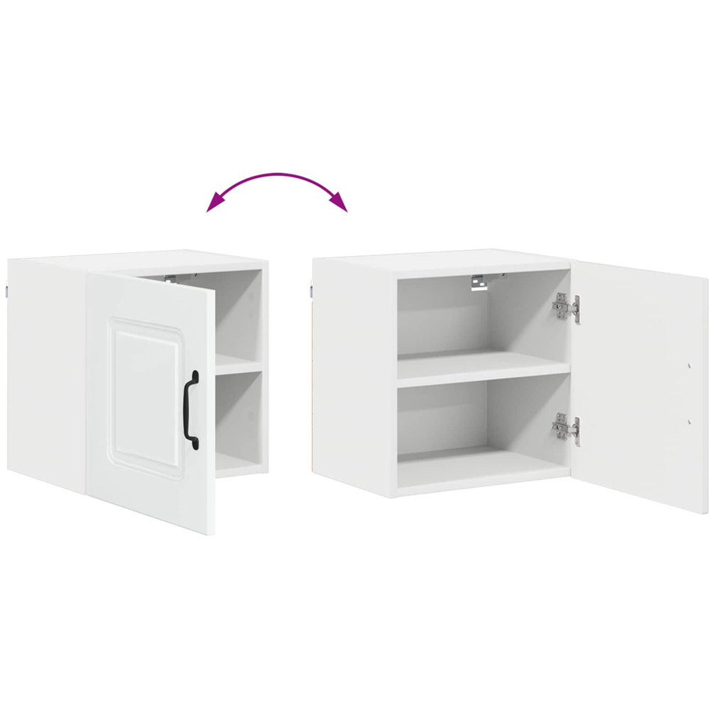vidaXL Kalmar Single Door High Gloss White Wall Mounted Square Kitchen Cabinet Image 6