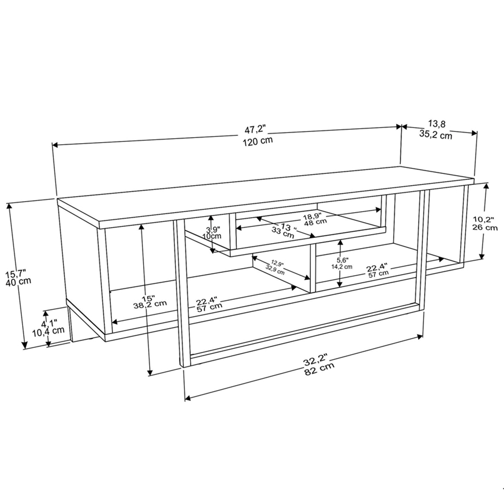 Decorotika Asal Walnut and White Wide TV Unit Image 8