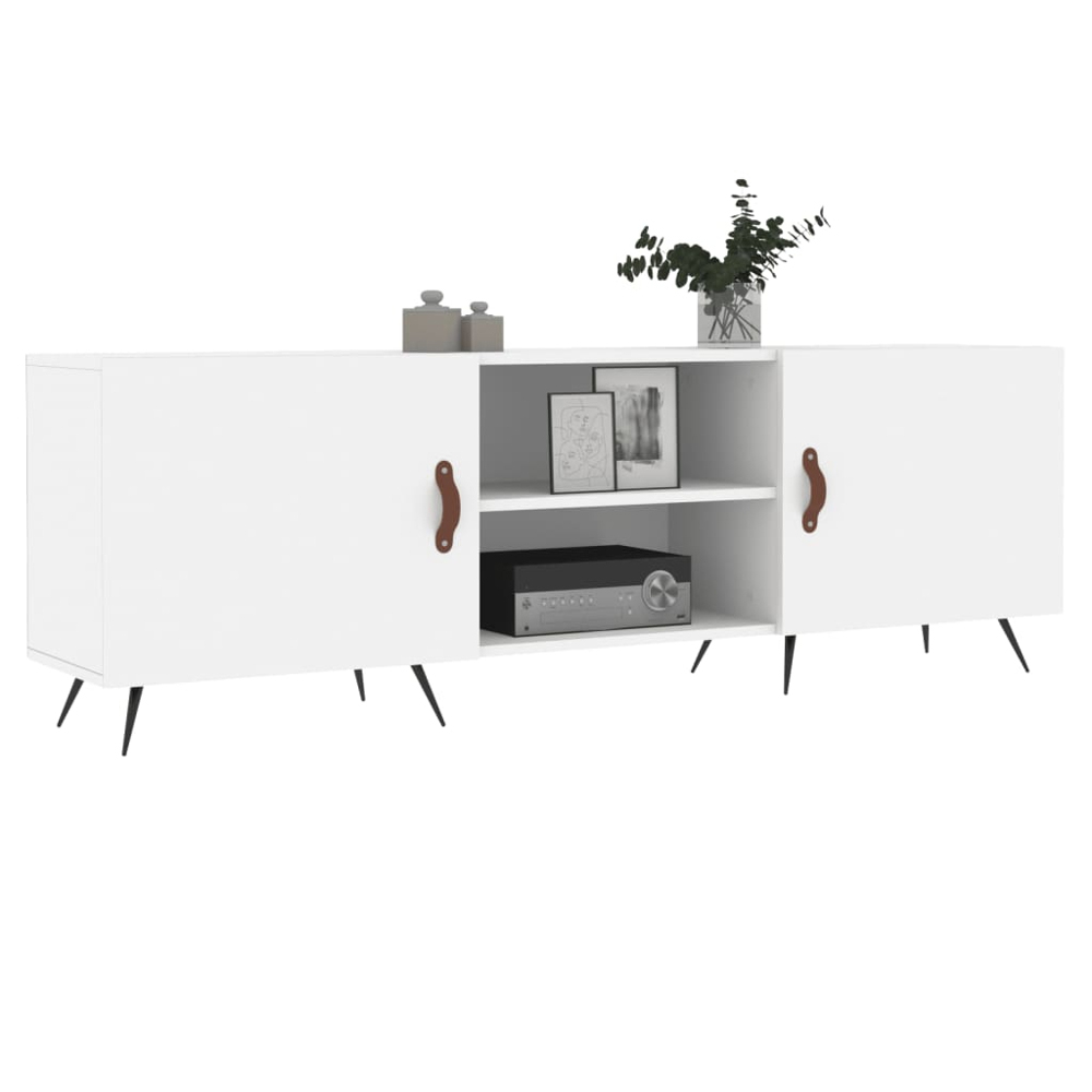 vidaXL 2 Door 2 Shelf White TV Cabinet Image 3