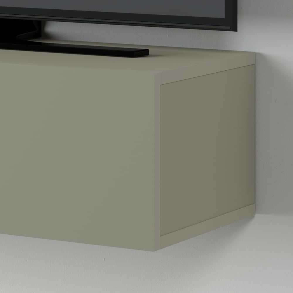 Decortie Francy 2 Door Ash Green Modern Wall Mounted TV Unit Image 3