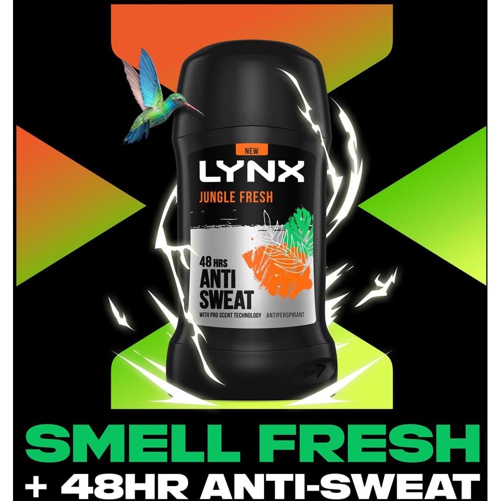 Lynx Jungle Fresh 48H Odour Protection Anti-Perspirant Deodorant Stick 50ml 18 Pack Image 5