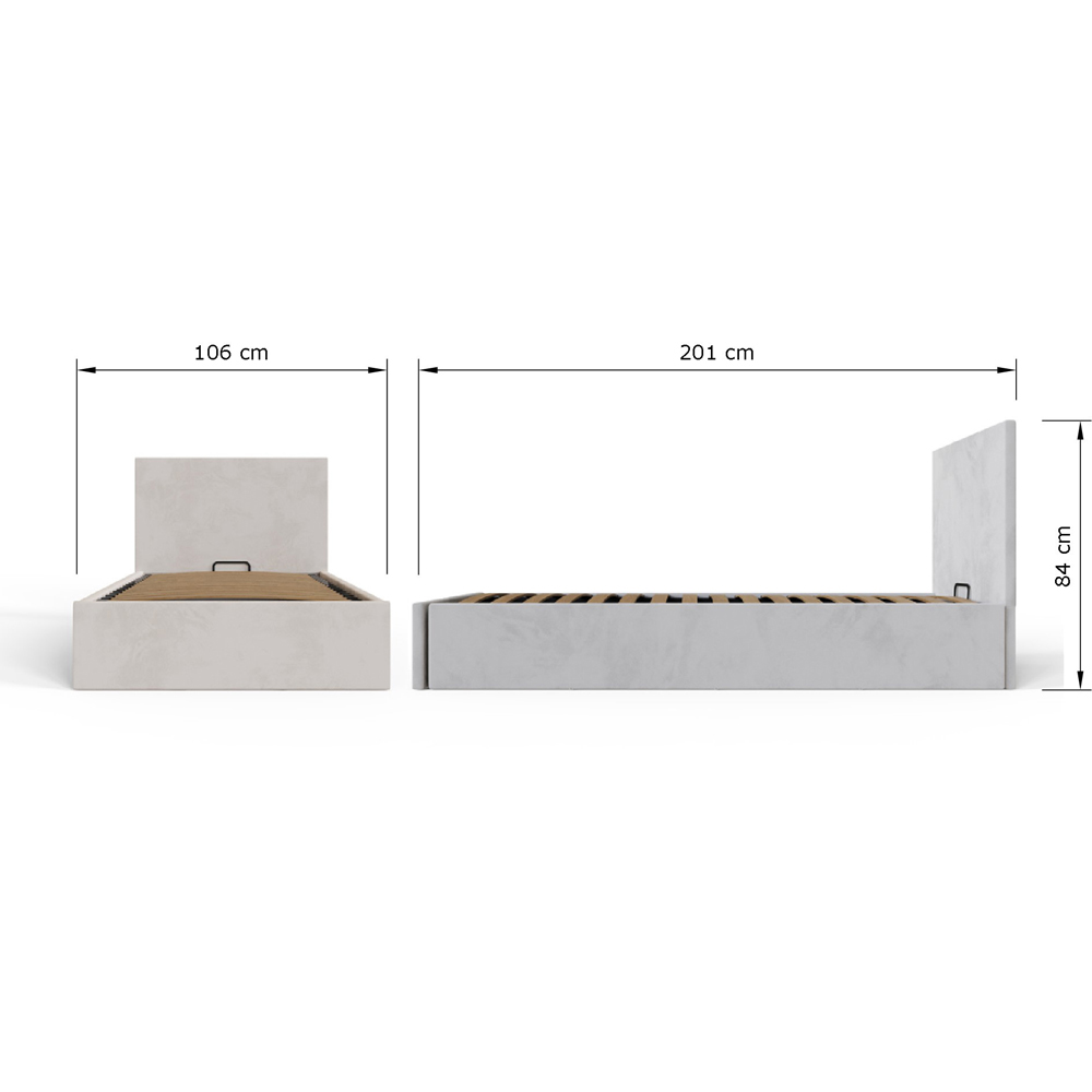 GFW Single Charcoal Grey Velvet End Lift Ottoman Bed Image 9