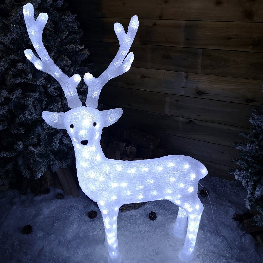Samuel Alexander Acrylic Standing Reindeer LED Outdoor Christmas Decoration 115cm Image 1
