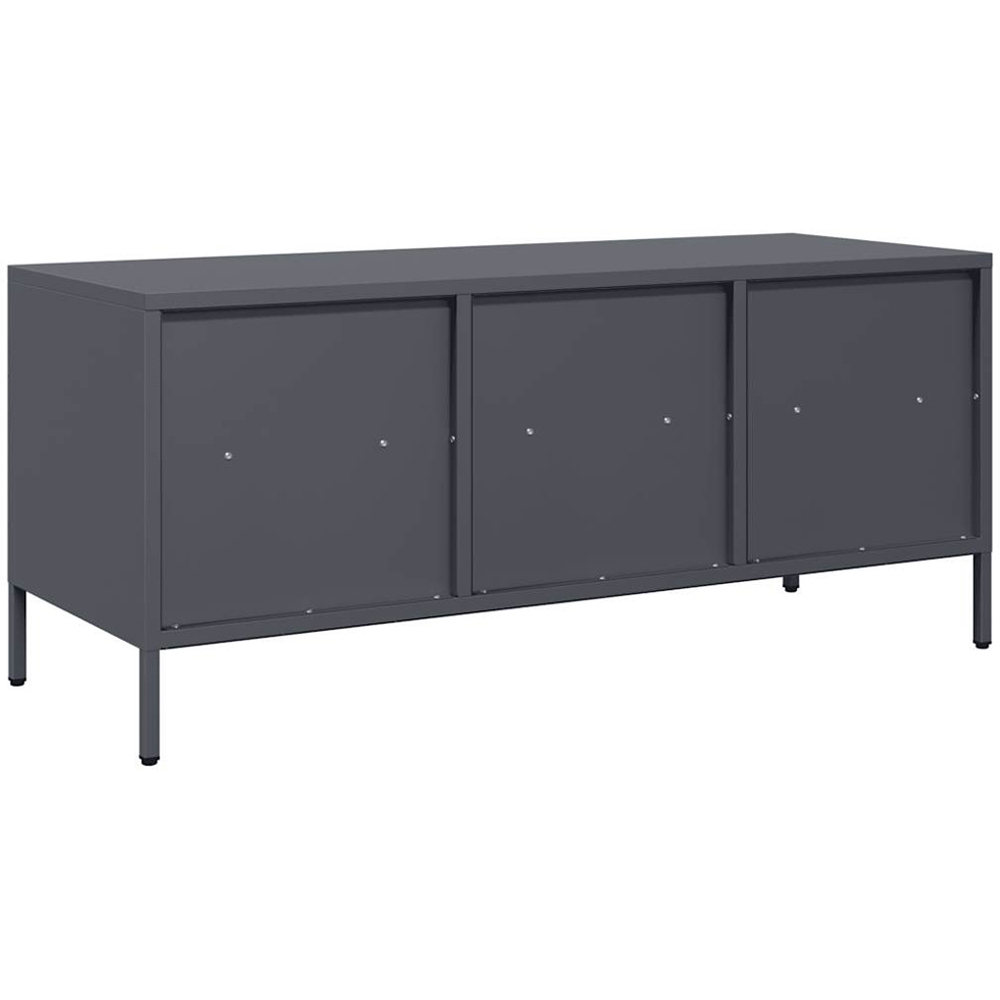 vidaXL 3 Drawer 3 Shelf Anthracite Steel TV Cabinet Image 6