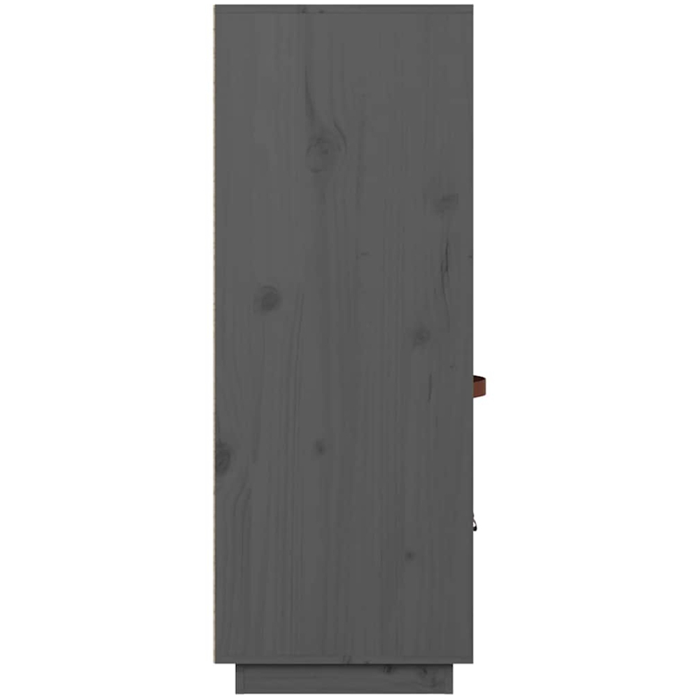 vidaXL 2 Door 2 Drawer 2 Shelf Grey Solid Pine Wood Highboard Image 8