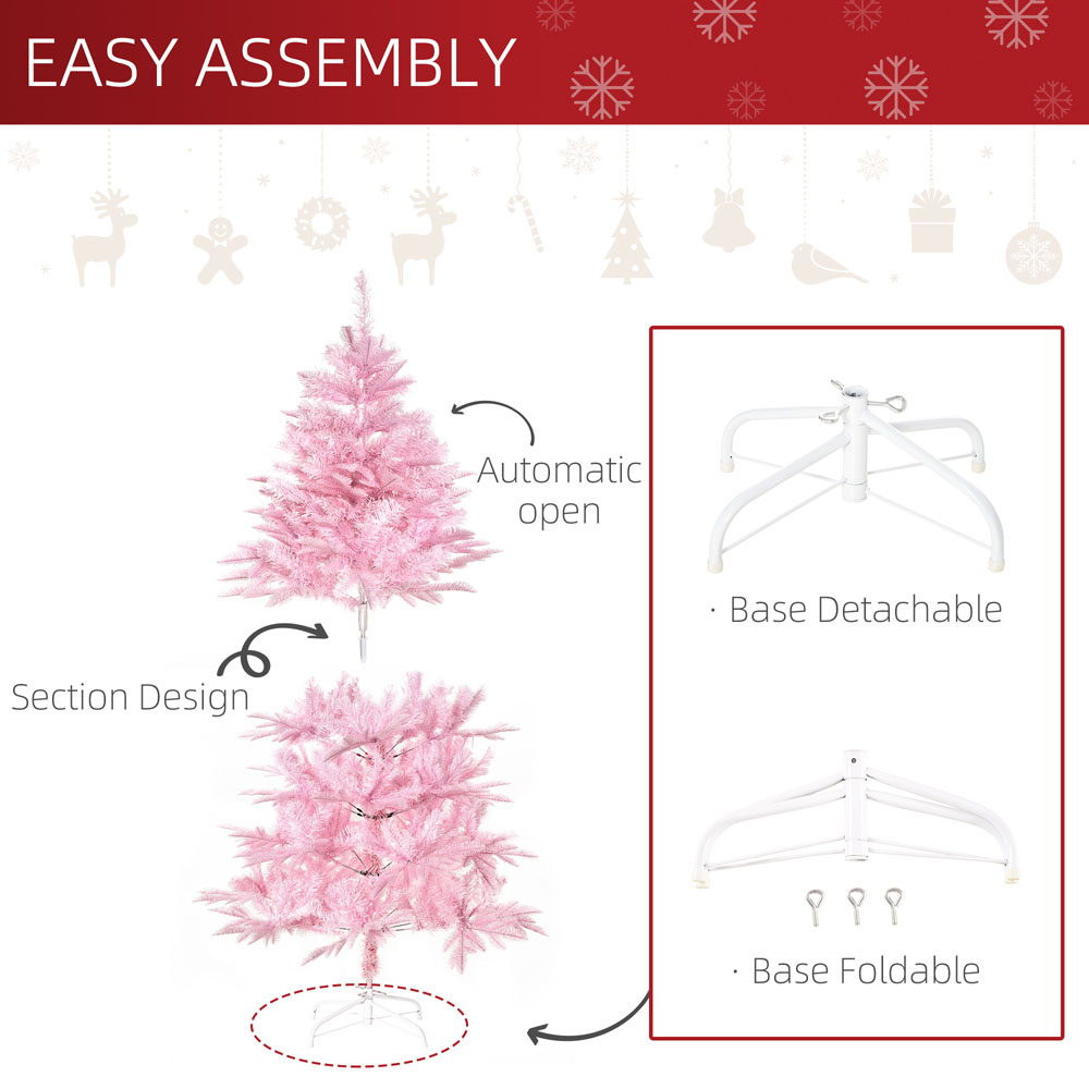 Everglow Pink Pop Up Artificial Christmas Tree 5ft Image 6