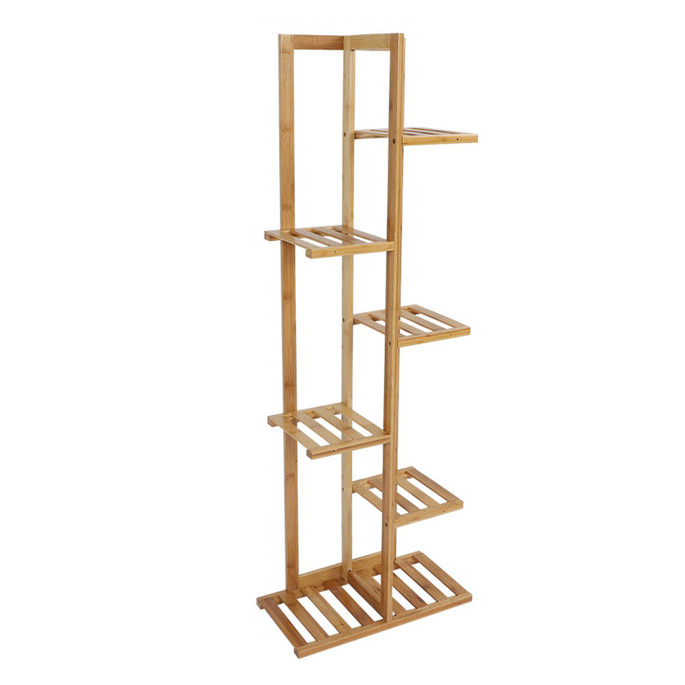Living and Home Multi Tiered Natural Plant Stand 45 x 22 x 125cm Image 1