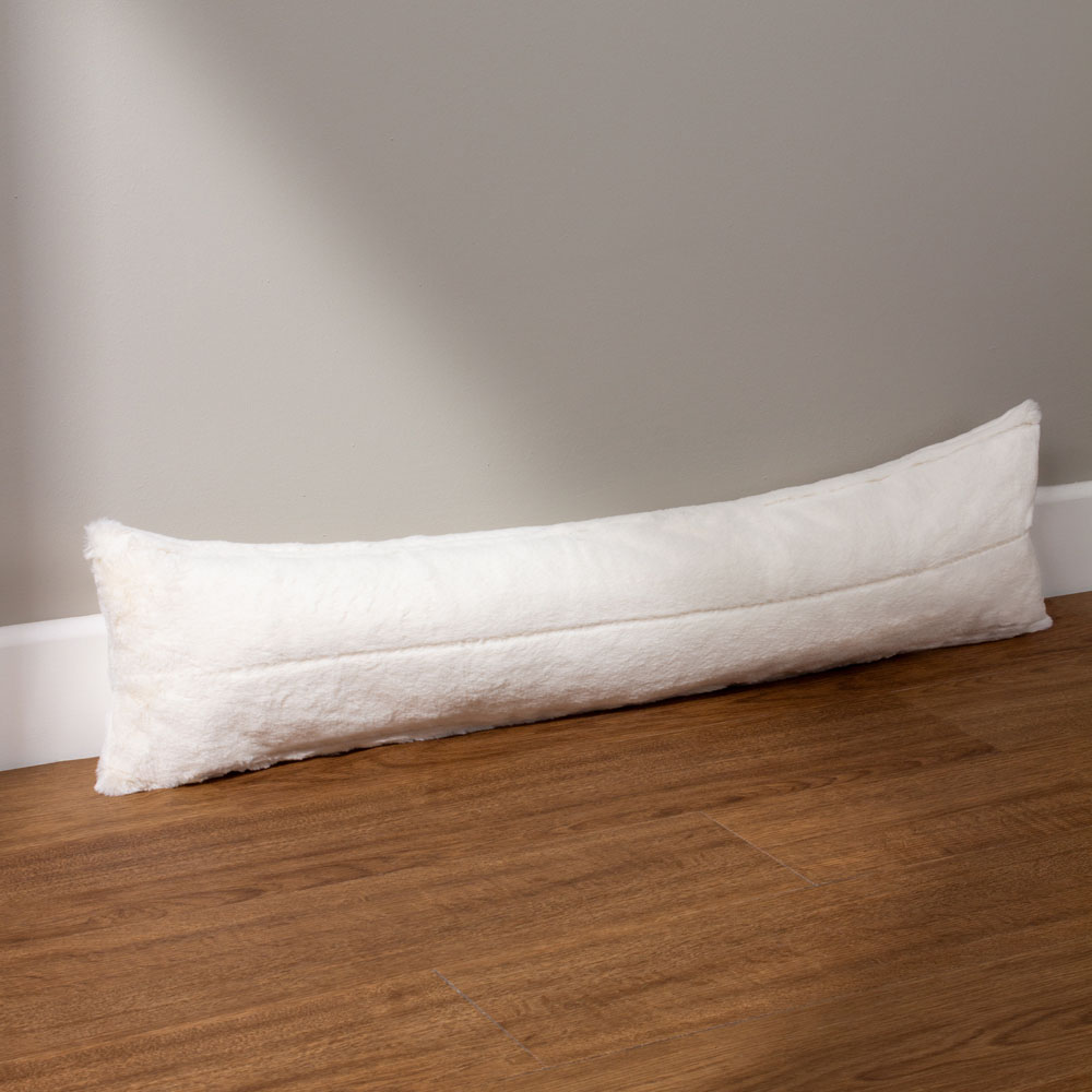 Paoletti Empress Cream Faux Fur Draught Excluder Image 2