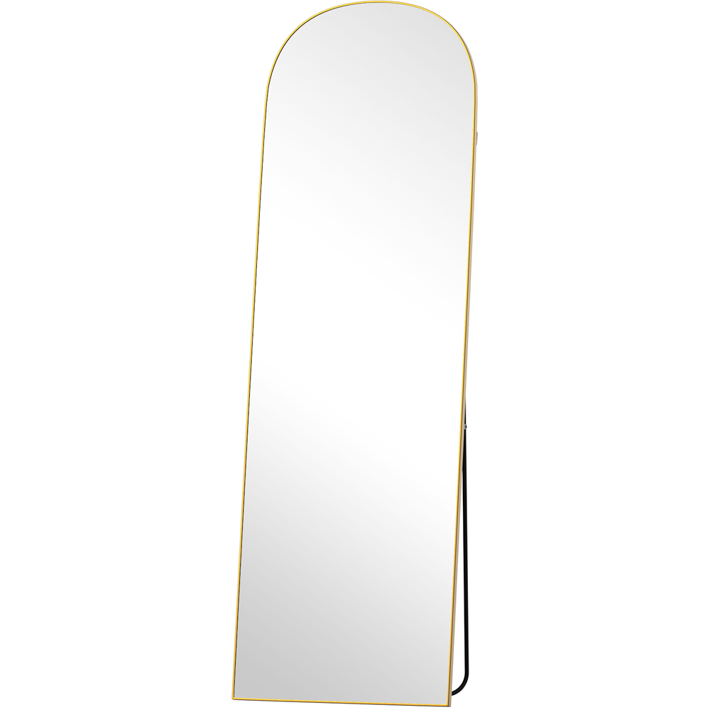 Rattrix Gold Aluminium Alloy Frame Arched Full Length Mirror with Stand 162 x 52cm Image 1
