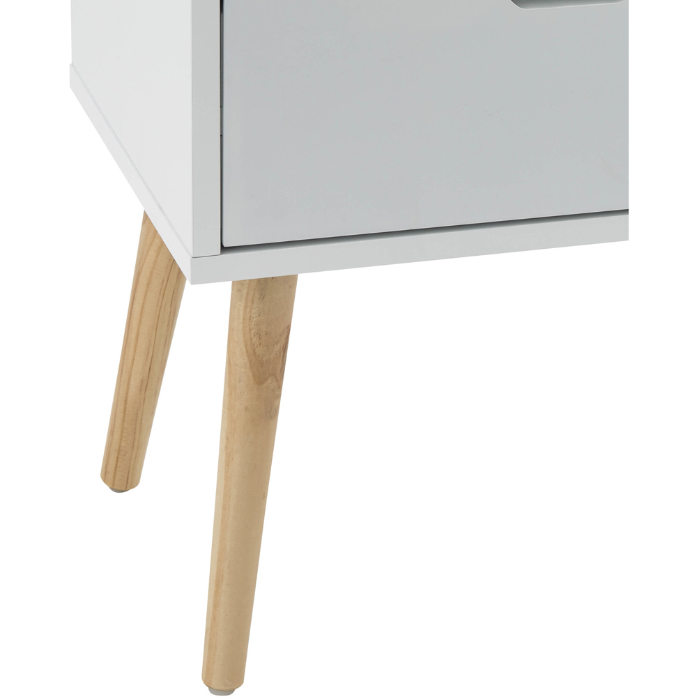 GFW Nyborg 2 Drawer White Bedside Table Image 6