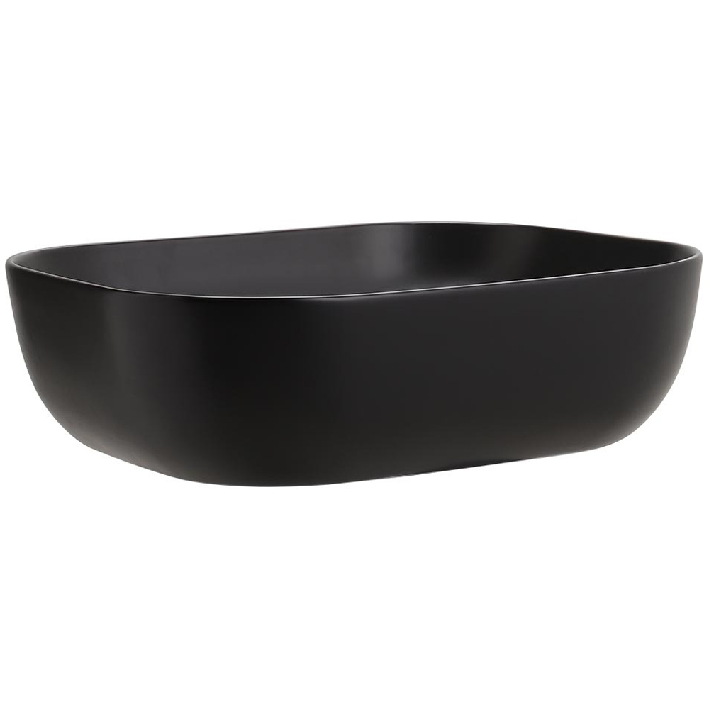 H&O Direct Black Rectangular Ceramic Countertop Sink Image 2