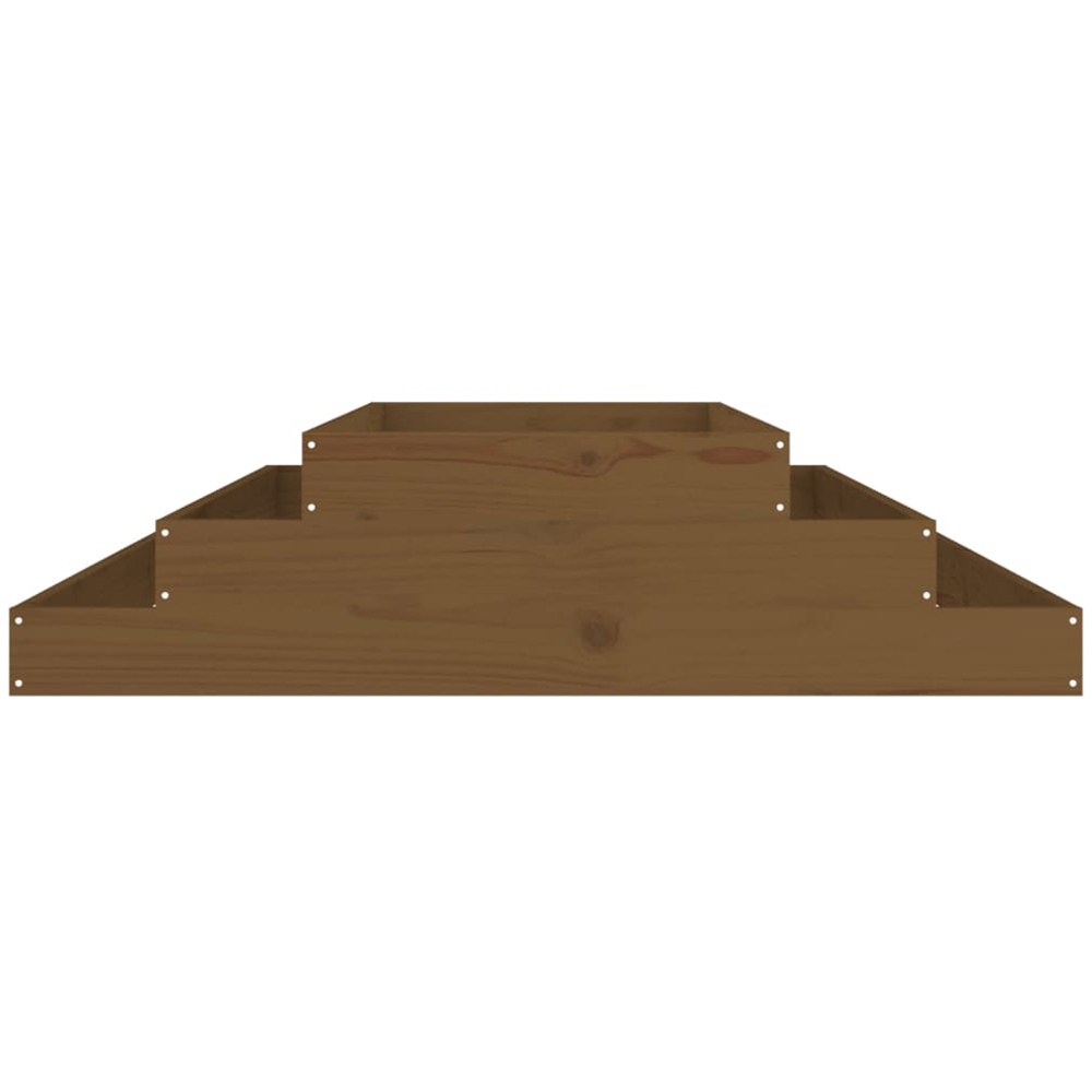 vidaXL Brown Solid Pine Wood Stair Step Garden Planter 27 x 110 x 110cm Image 3