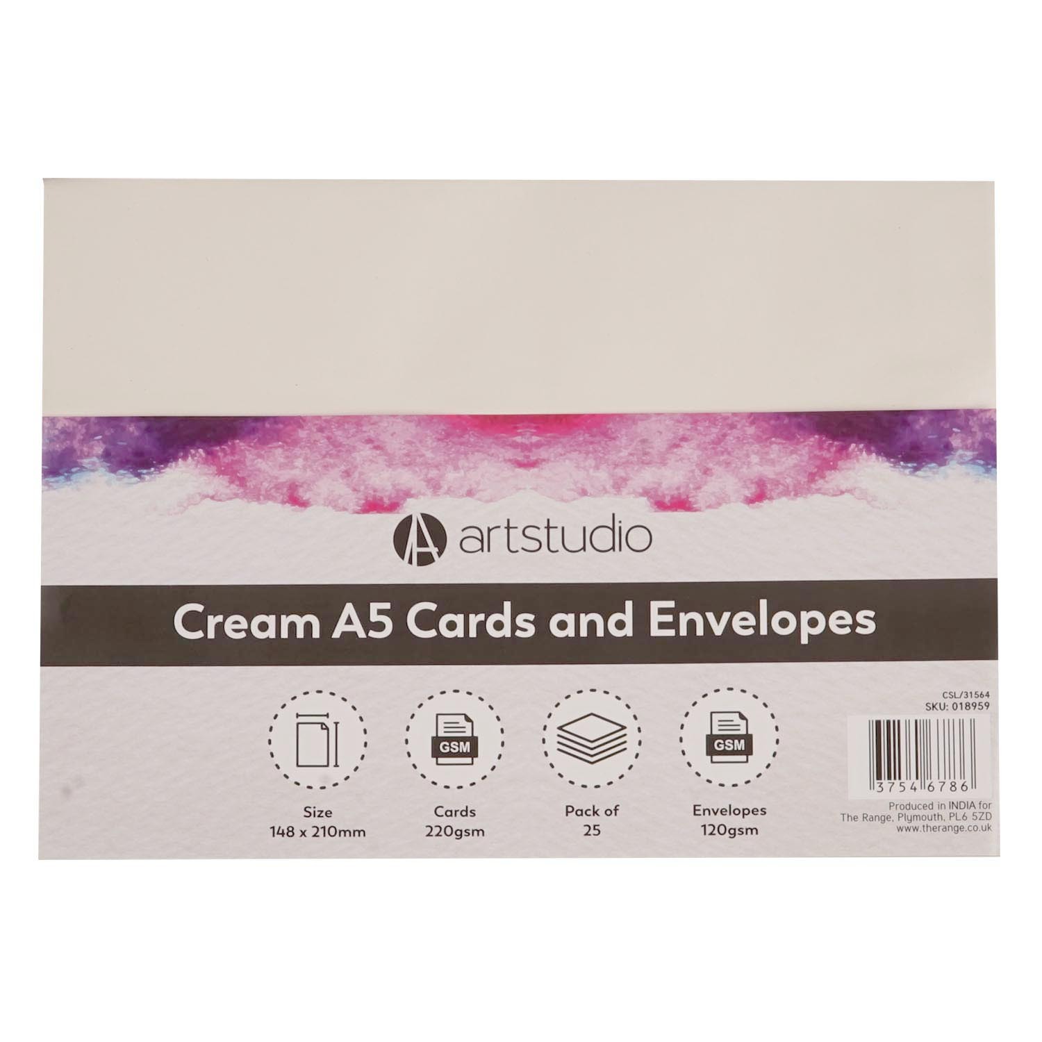 Pack of 25 Art Studio Cream Cards and Envelopes Image