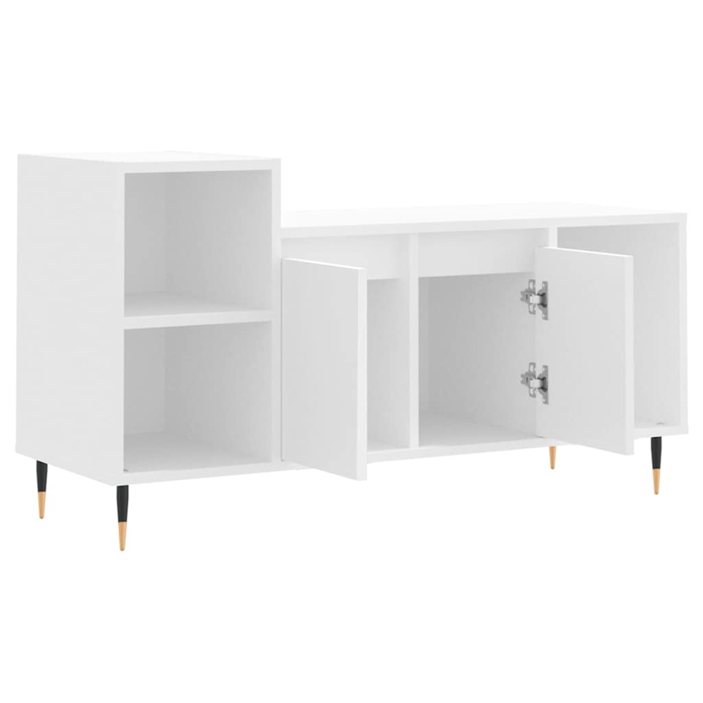 vidaXL 2 Door 3 Shelf White TV Cabinet Image 6