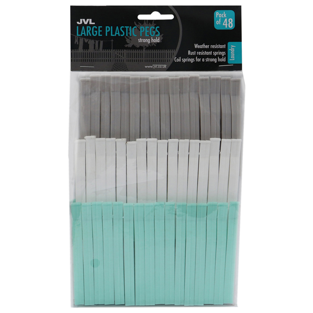 JVL Assorted Plastic Pegs with Bag 192 Pack Image 4