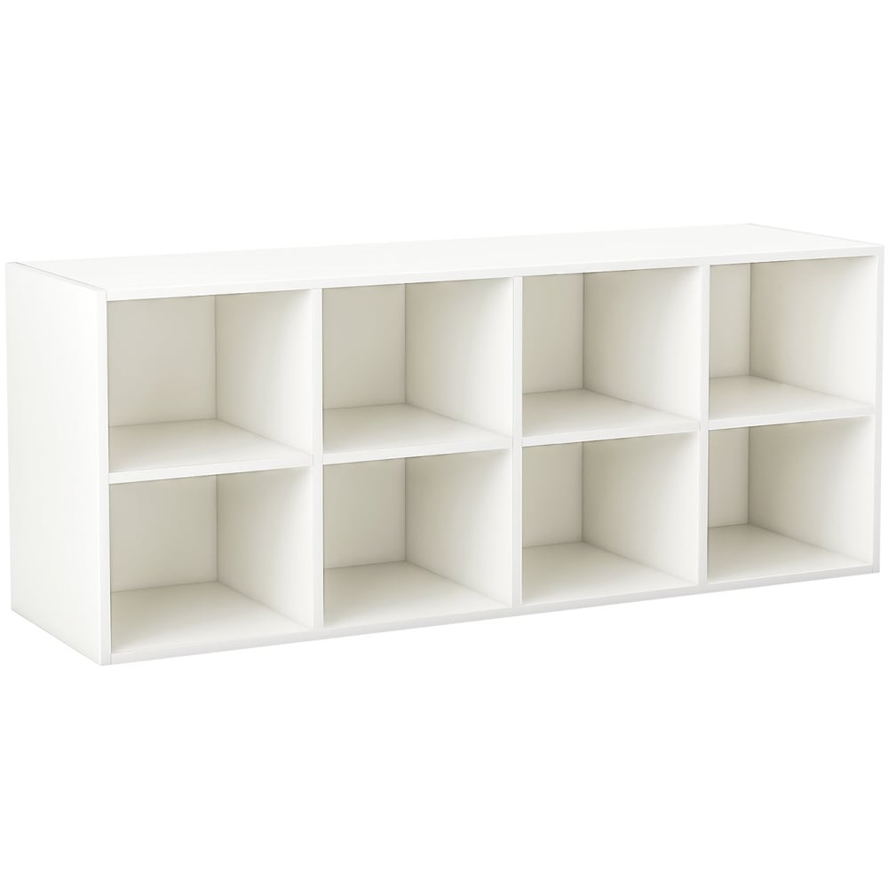 Costway 8 Cube White Shoe Bench Image 2