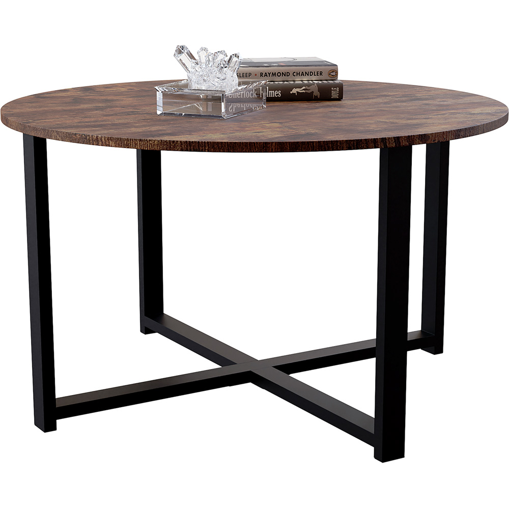 Vida Designs Brooklyn Dark Wood Round Coffee Table Image 2