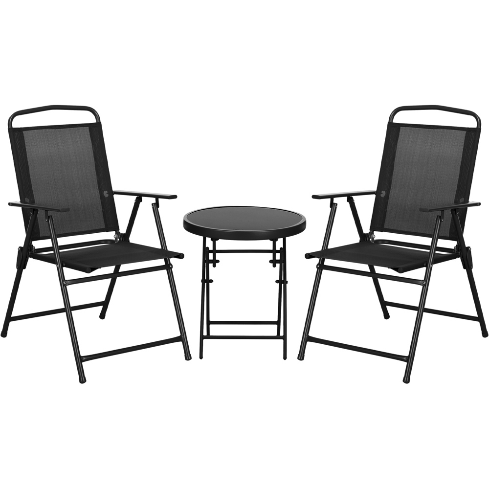 Outsunny 2 Seater Bistro Set Black Image 2