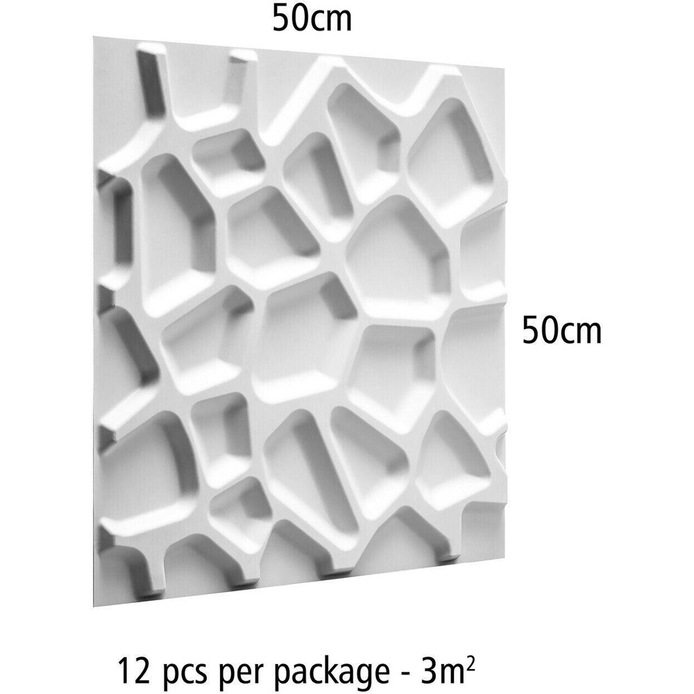 Walplus Off White Gaps 3D Wall Panel 12 Pack Image 6